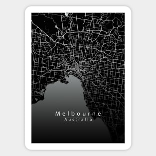 Melbourne Australia City Map dark Sticker